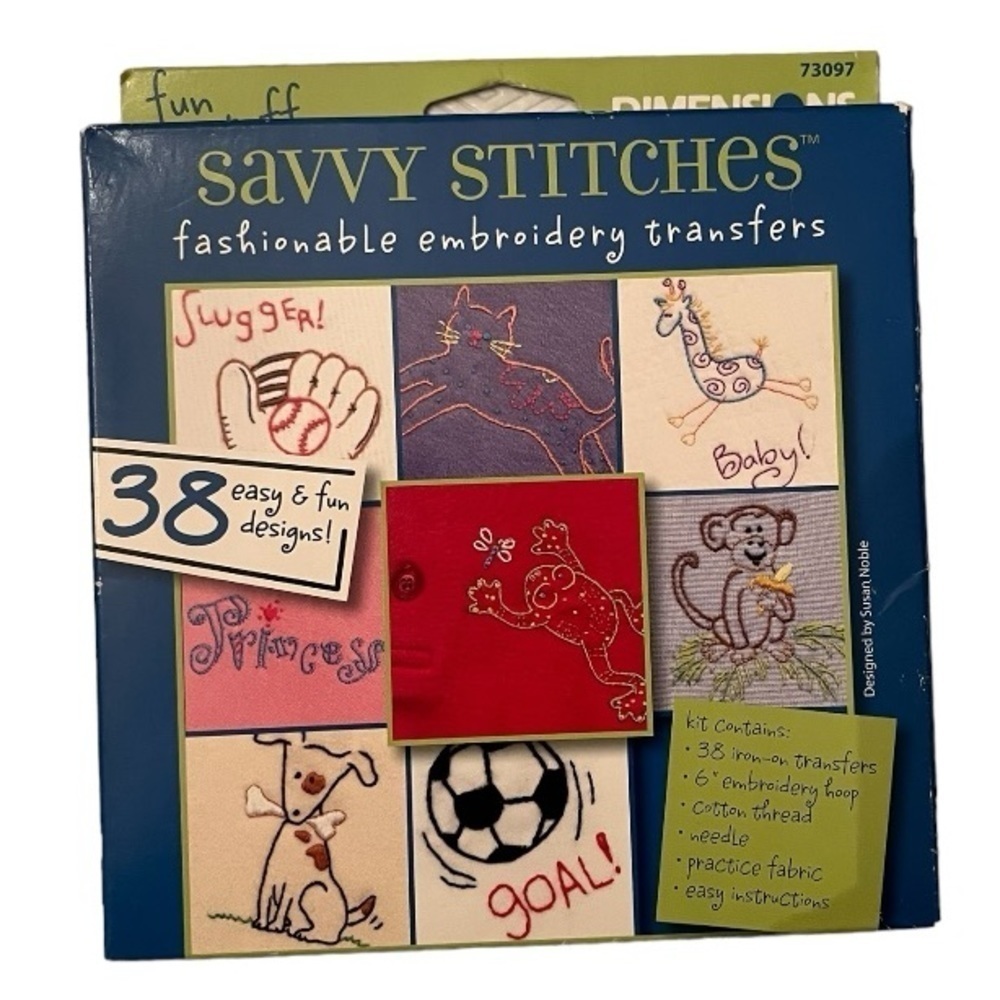 Savvy Stitches Fashionable Embroidery Transfer Kit - 38 Fun Designs